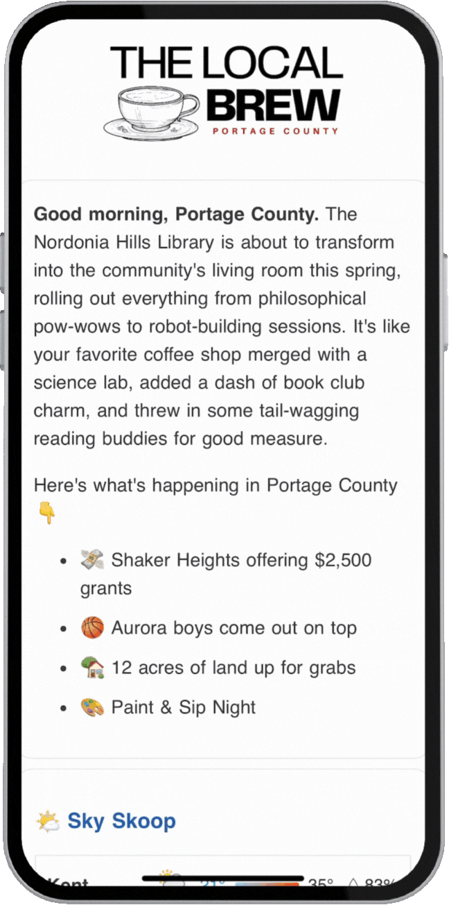 Newsletter scroll preview